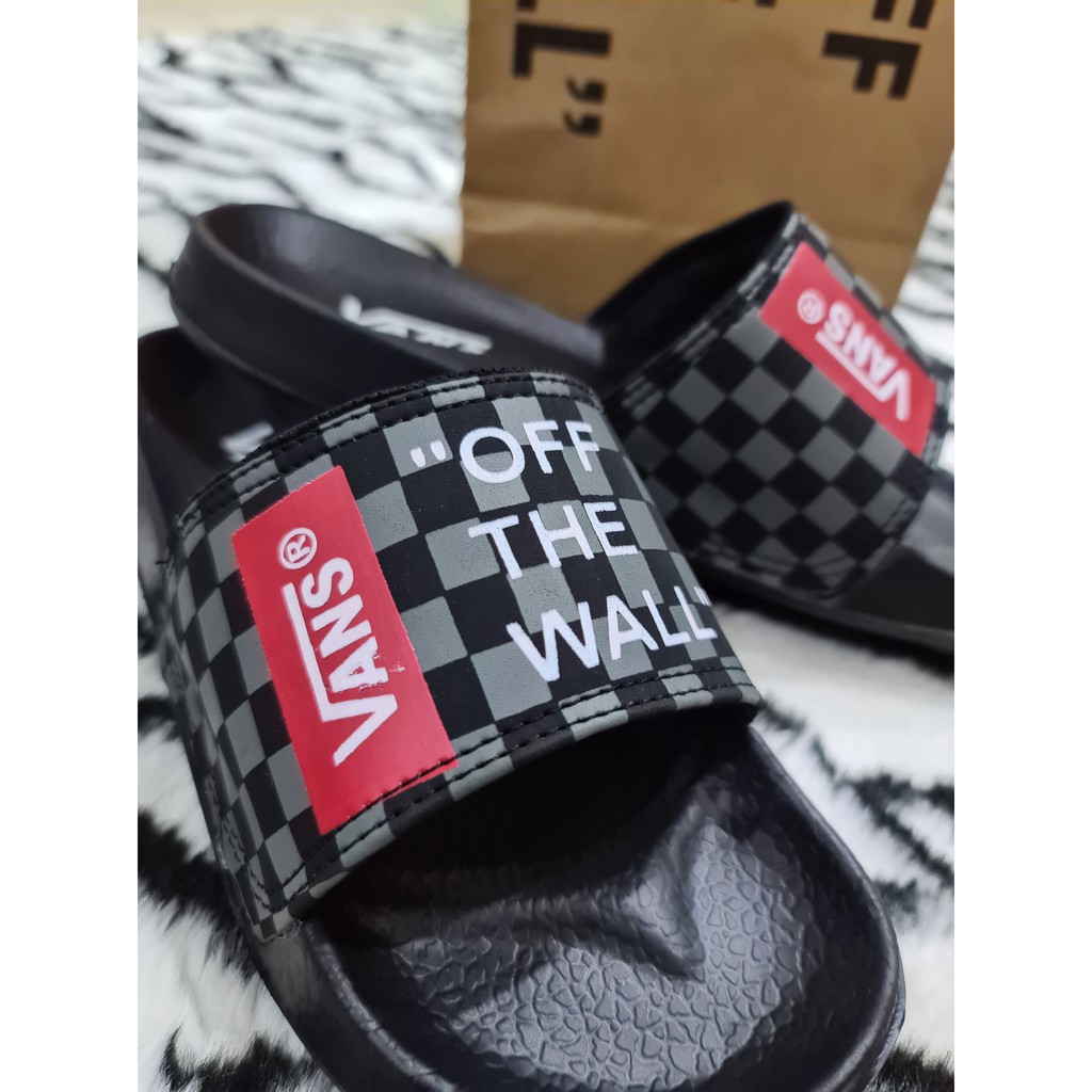 [COD] SANDAL VANS OFF THE WALL BLACK PREMIUM / SANDAL SLOP KEREN / SANDAL DISTRO PRIA WANITA