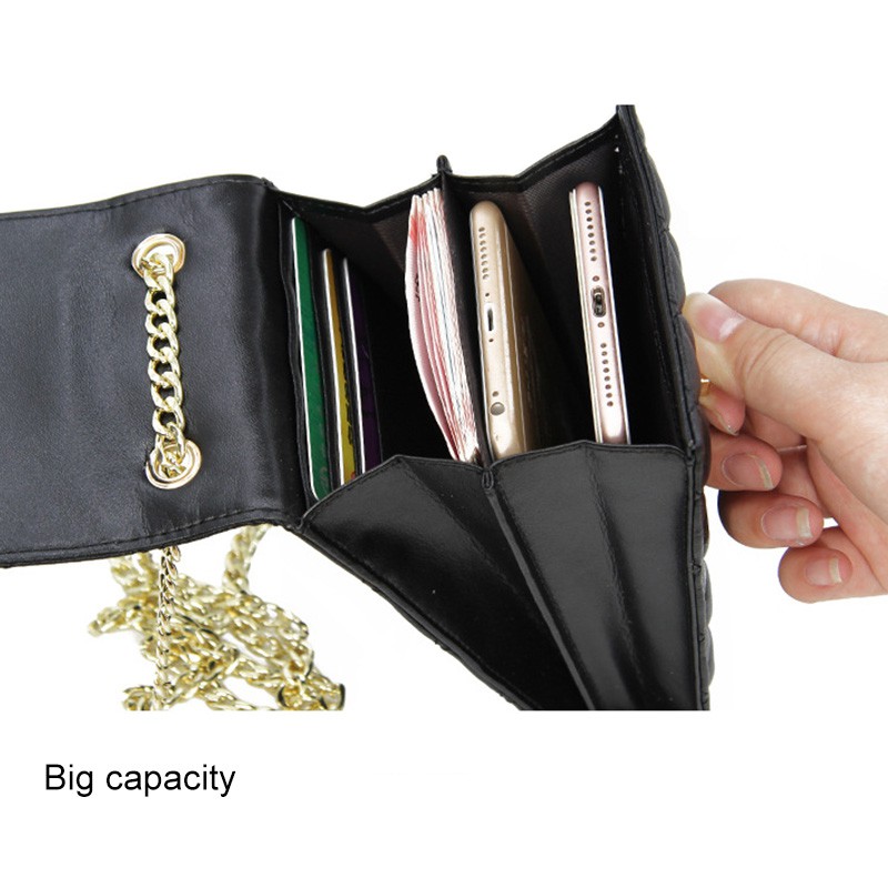 LUXTHER - MESSENGER BAGS FOR CELL PHONE DIAMOND LEATHER / 4 SLOT CARDS + 2 PHONE + 1 SLOT MONEY