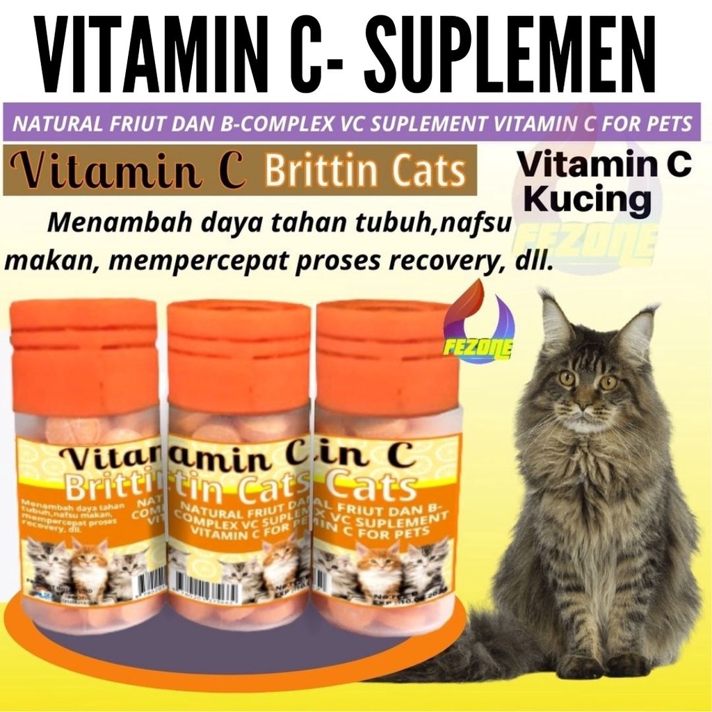 Vitamin C- Suplemen Meningkatkan Kekebalan Tubuh KUCING FEZONE