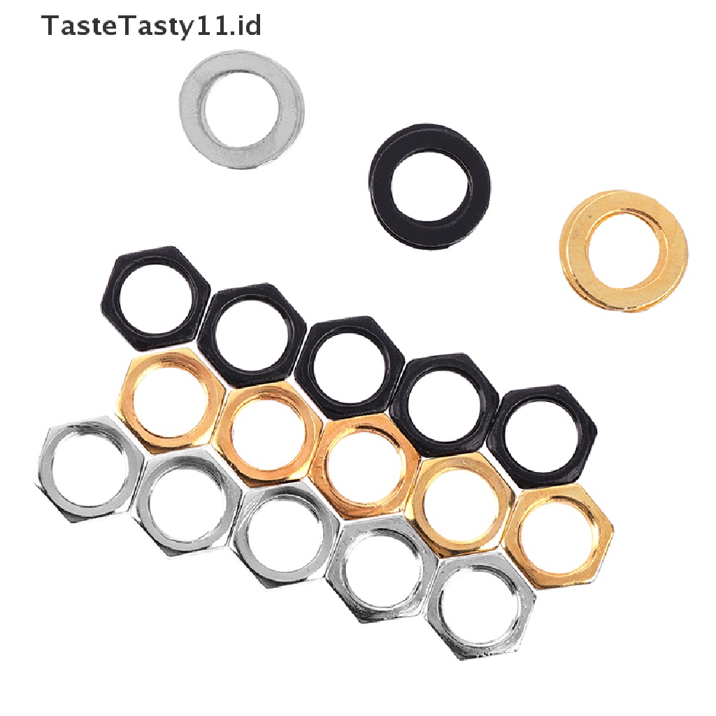 【TasteTasty】 5Pcs Electric guitar output input jack socket nuts washers gaskets part .