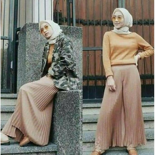 KULOT PLISKET PUTIH PREMIUM / CELANA KULOT PLISKET WANITA MAYUNG JUMBO –CYP.21Jl22d