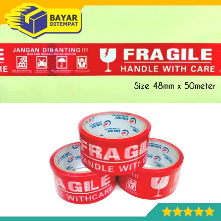 

Lakban Isolasi Selotip Barang FRAGILE JANGAN DIBANTING (48mm x 50 Meter)