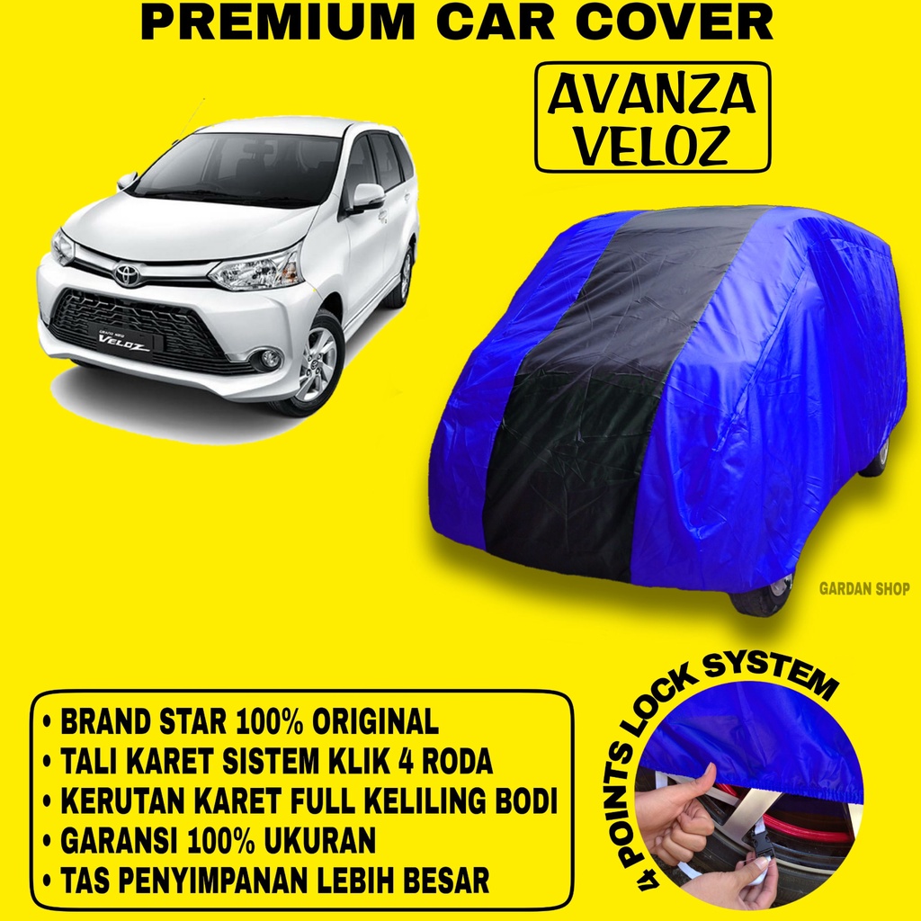 Body Cover AVANZA VELOZ BIRU HITAM Penutup Bodi Mobil Avanza Veloz Waterproof PREMIUM