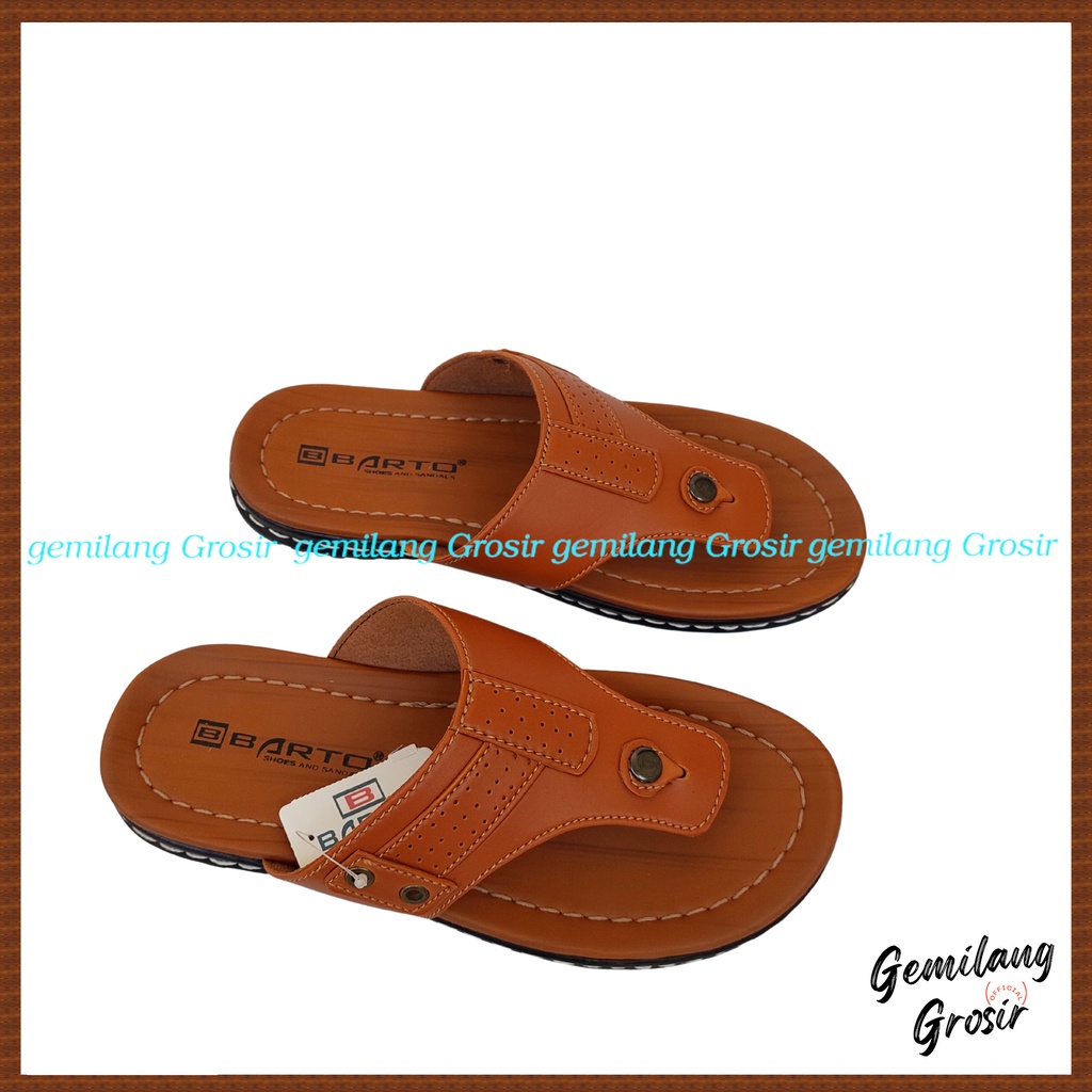 Sendal Pria Jepit Casual Size 39 - 43 COKLAT Trendy - Sandal Laki Laki Dewasa Cocok Semi Formal BARTO - Sandal Laki Laki