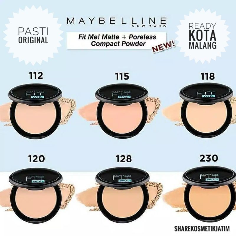 ORIGINAL BEDAK PADAT MAYBELLINE FIT ME MATTE PORELESS COMPACT POWDER