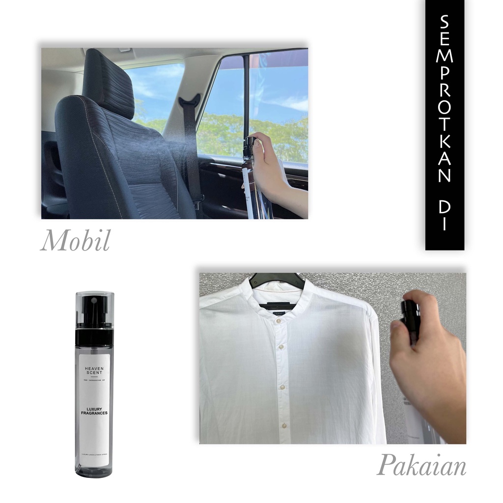 HEAVEN SCENT Luxury Linen &amp; Room Spray 105ml - Pengharum Ruangan Aromaterapi Inspired by Fragrances