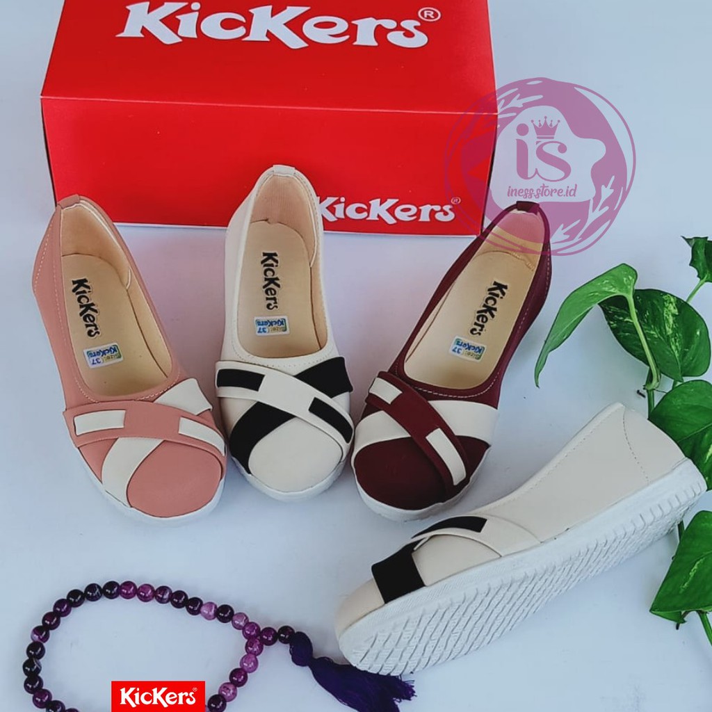 SEPATU FLAT SLIP ON WANITA KICKERS MURAH KODE BLT-08 HARGA GROSIR