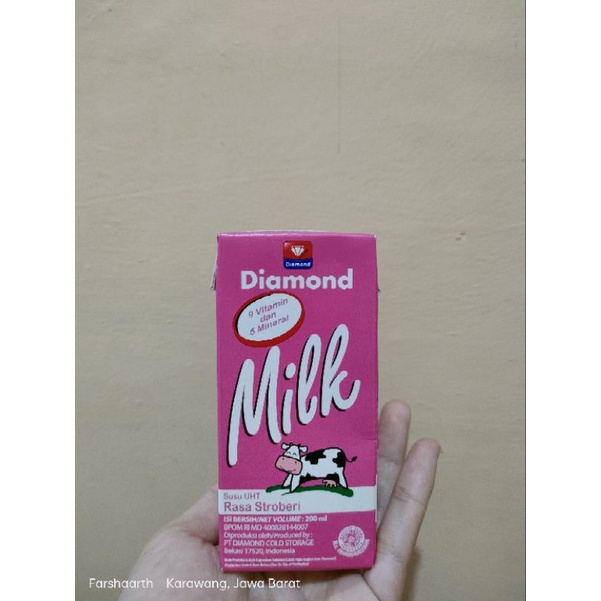 

Susu Diamond milk UHT 200ml full cream Vanila, coklat, strawberry