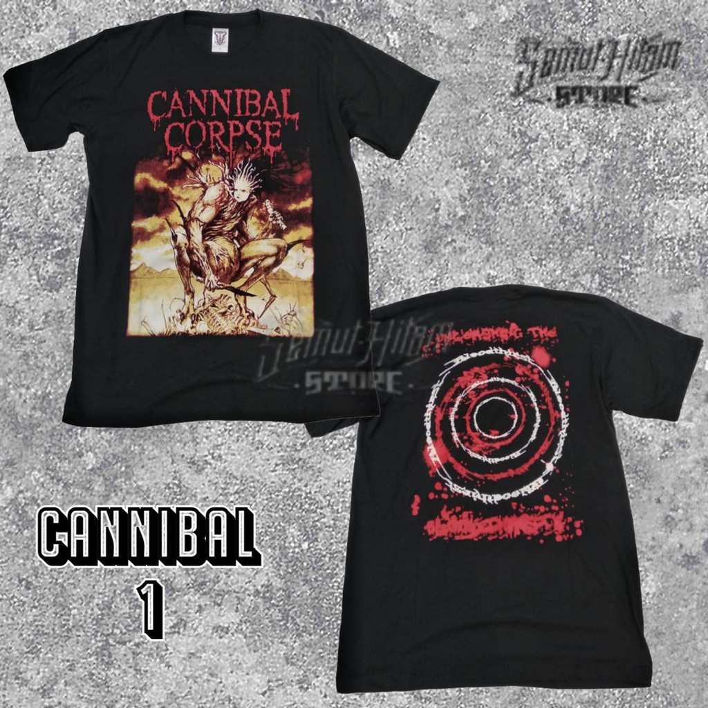 [GESER KIRI] Kaos CANNIBAL CORPSE GORE OBSSESED Builtup Band Musik Metal Prapatan Rebel Heaven Hell
