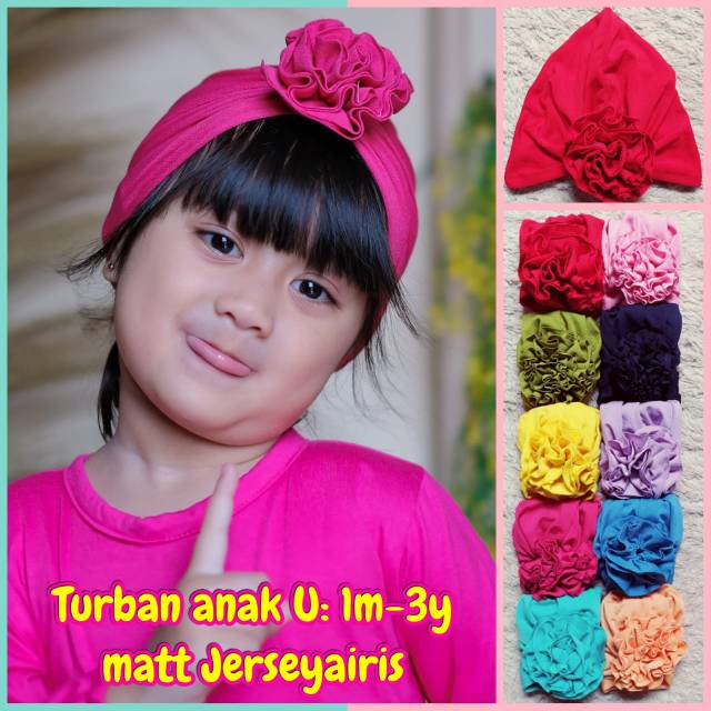 Turban Bungga Ros | Turban Anak | Turban Bayi dan Anak