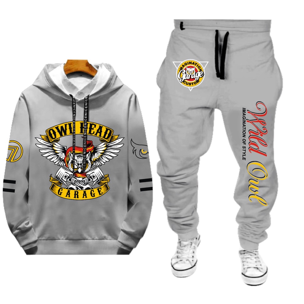 STELAN 1 SET SWEATER DAN CELANA OWL HEAD