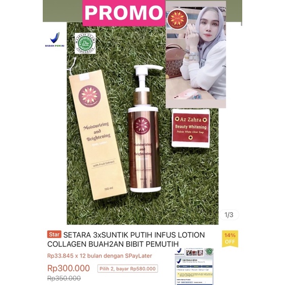 PEMUTIH BADAN SETARA 3xSUNTIK PUTIH INFUS LOTION COLLAGEN BUAH2AN BIBIT PEMUTIH