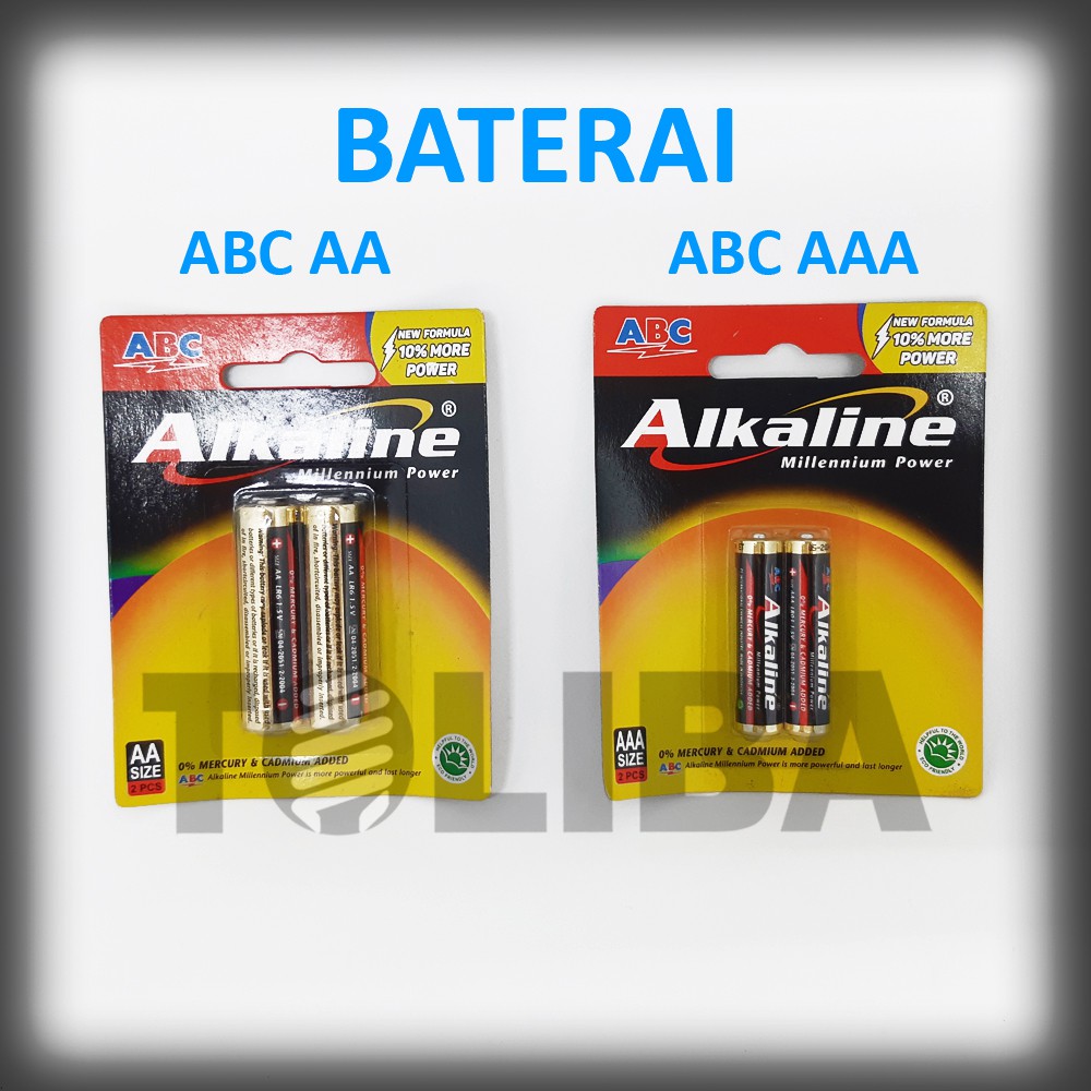 baterai abc alkaline aa a2/battery aaa baterai alkaline a3/batu batre jam/baterai mainan anak senter