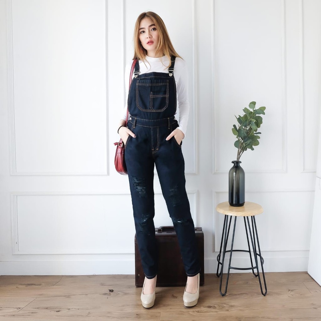 [Jamsuit jeans RO]Jumpsuit wanita Jeans varian warna