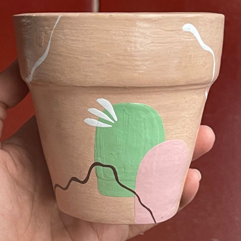 Pot Gerabah Lukis 8cm