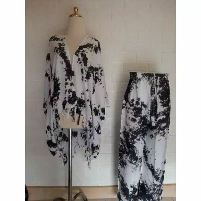 Setelan Bali Outer & Kulot Rombe Smoke