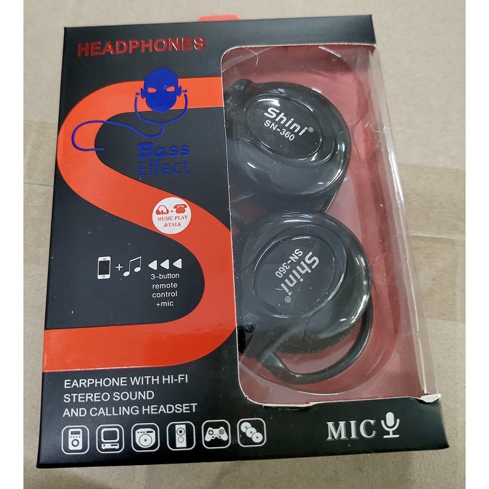 Shini SN360 Earhook Clip-on Headphone Sporty