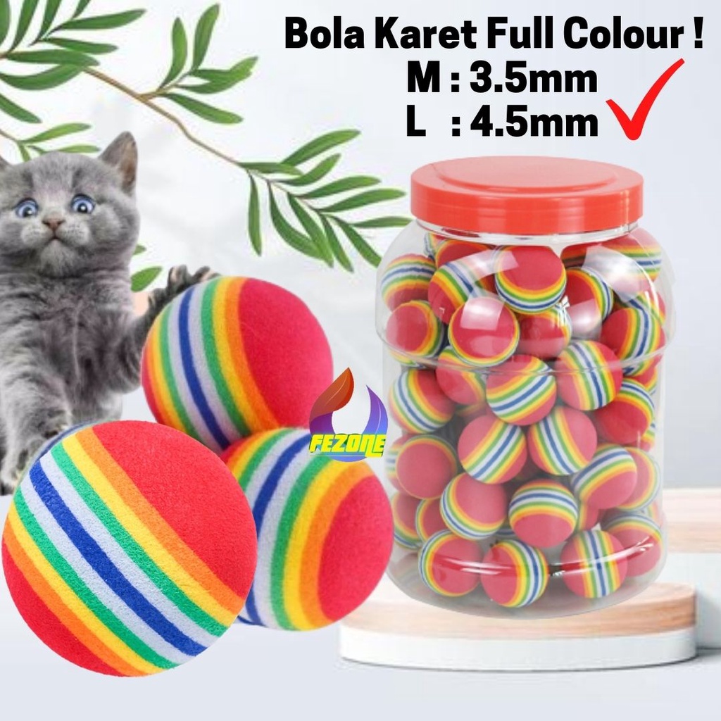 Bola Kucing Colorfull / Bola Anjing kucing Colorfull Small / Mainan pelangi / colourful warna warni