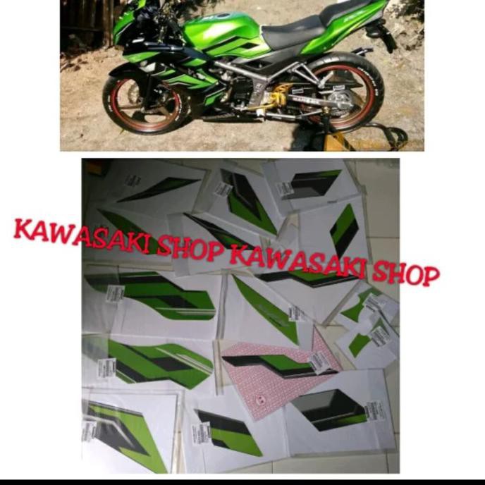 sticker striping body full set ninja rr new hijau 2015 original