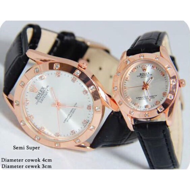 jam tangan couple rolex kulit murah meriah