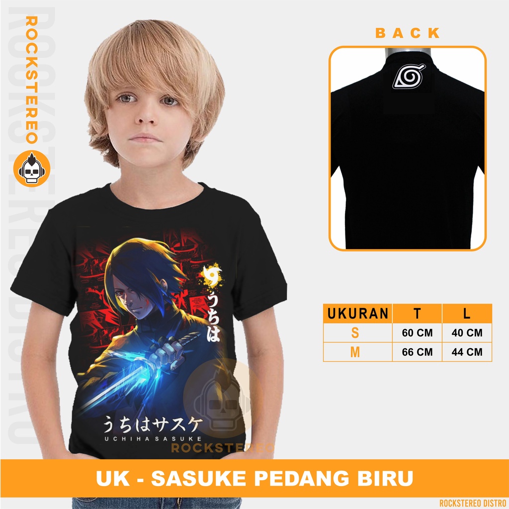 BAJU KAOS DISTRO ANAK SASUKE PEDANG BIRU & SASUKE LAINNYA-TERMURAH DAN TERLARIS