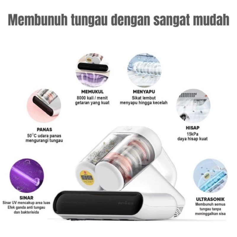 Deerma CM990 Anti-Tungau Mites Double Dust Cup UV Vacuum Cleaner