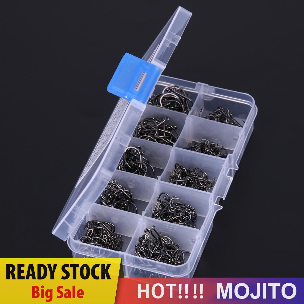 MOJITO Fishing Hook Jig Hooks with Hole Fly Fishing Tackle Box Carbon Steel Fishho