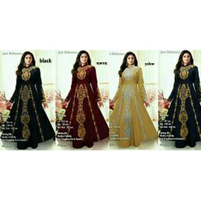 Baju Muslimah/Longdress/Maxydress/Gamis Maxi Bordir Mewah Cantik Elegant Pesta Model India