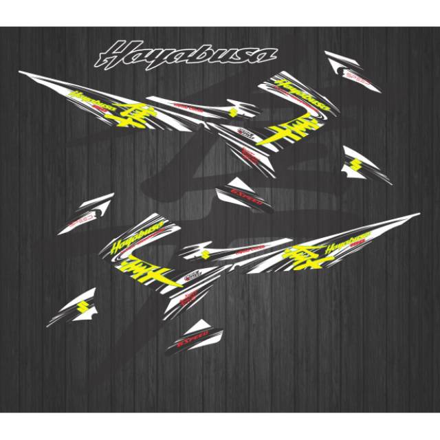 Stiker striping list Satria Fu facelift hayabusa putih