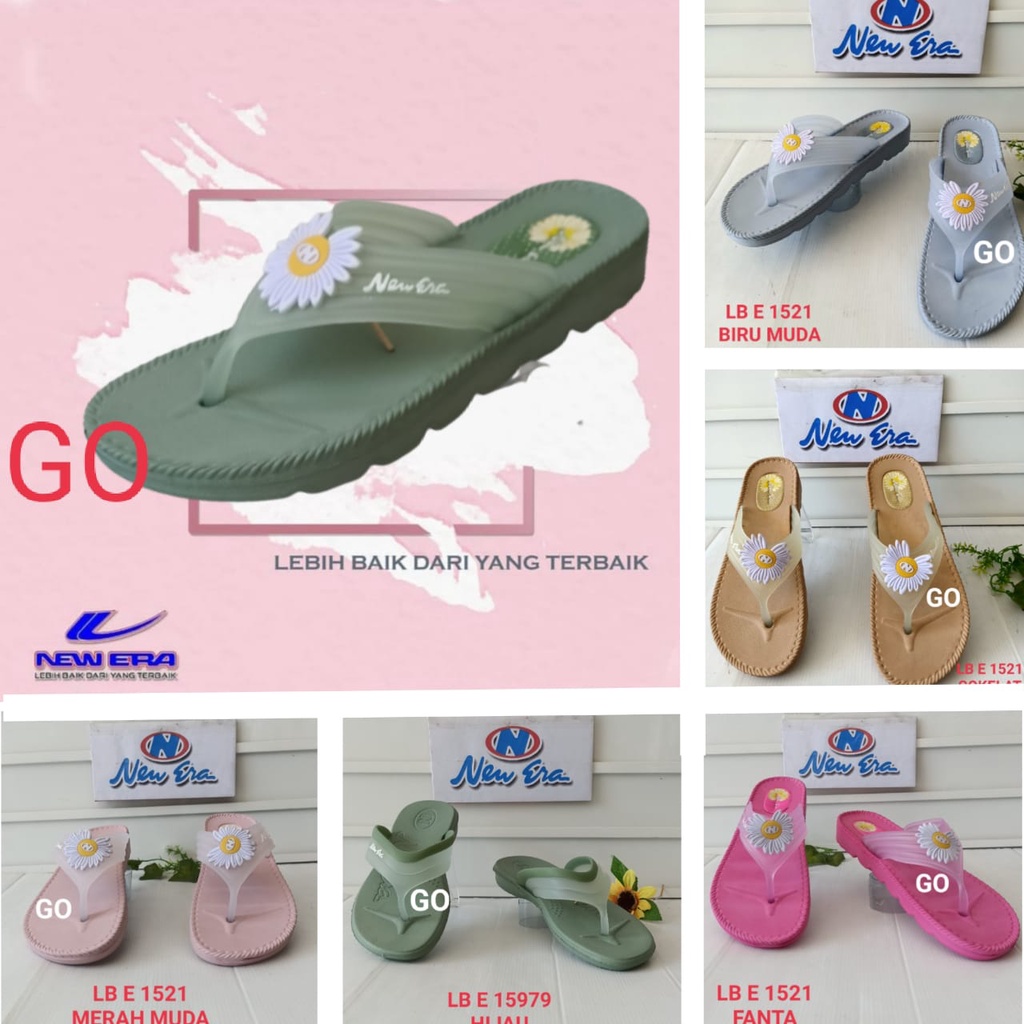 gos NEW ERA LB E 1521 SUN &amp; LB E 9010 Sandal Jepit Wanita Sendal Karet Original