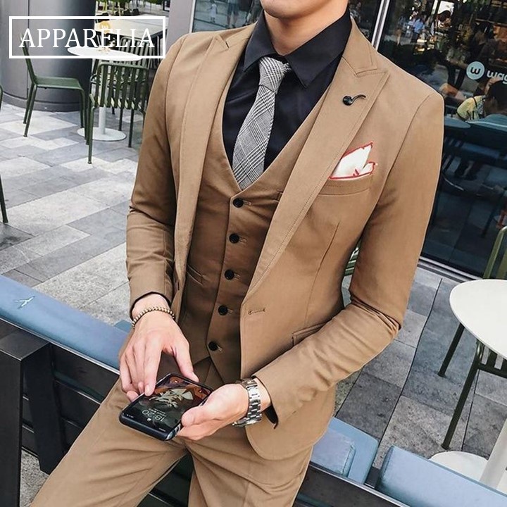 SETELAN BLAZER PRIA EXECUTIVE CAPUCINO PAKET 3IN1 - PREMIUM GOLDY CHOCO HIGH QUALITY ORIGINAL NIKAYU