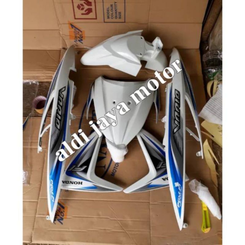 Cover Body Full Vario Led 110 fi Full Body Halus Vario 110 Led Putih Biru
