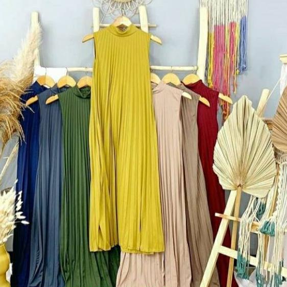 Premium SLEEVELESS LONG DRESS/INNER PLISKET/GAMIS TANPA LENGAN/DRESS HAMIL/SLEEVELESS DRESS/DRESS PL