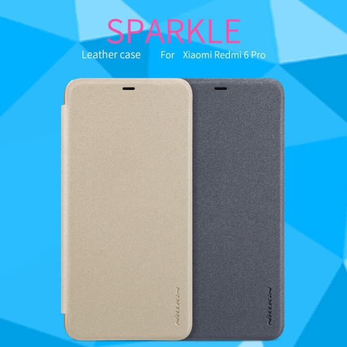 Xiaomi Redmi 6 Pro Flip Cover NILLKIN Sparkle Case - Hitam