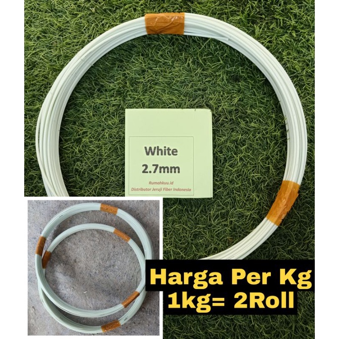 Ruji Fiber 2.7mm putih untuk sangkar, dongdang, layangan naga dll