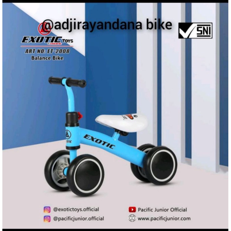 Sepeda Anak Balance bike Push Bike Tanpa Pedal AVIATOR AT 7901 & AT 2008 New-At 2008 biru