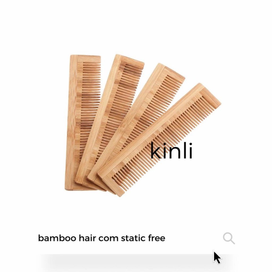 bamboo hair comb sisir bambu eco-friendly static free