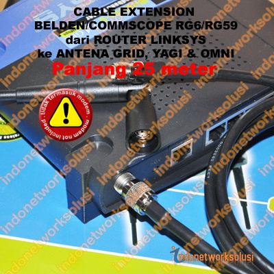 LINKSYS ROUTER EXTENSION CABLE BELDEN/COMMSCOPE untuk ANTENA GRID YAGI OMNI (30m)