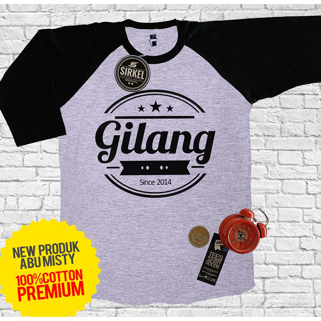 FREE sablon baju kaos raglan abu misty Premium best quality