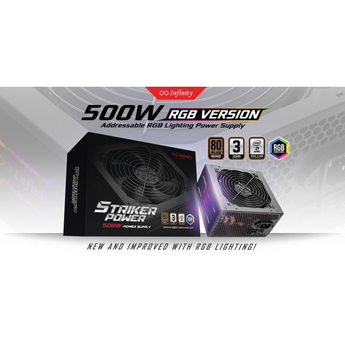 Power Supply PSU Enlight 500W 80+ Bronze RGB LED