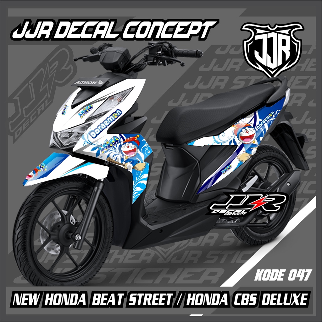 Stiker Decal New Beat  Street - beat Deluxe 2020-2023 full  body Motif Doraemon kode 047