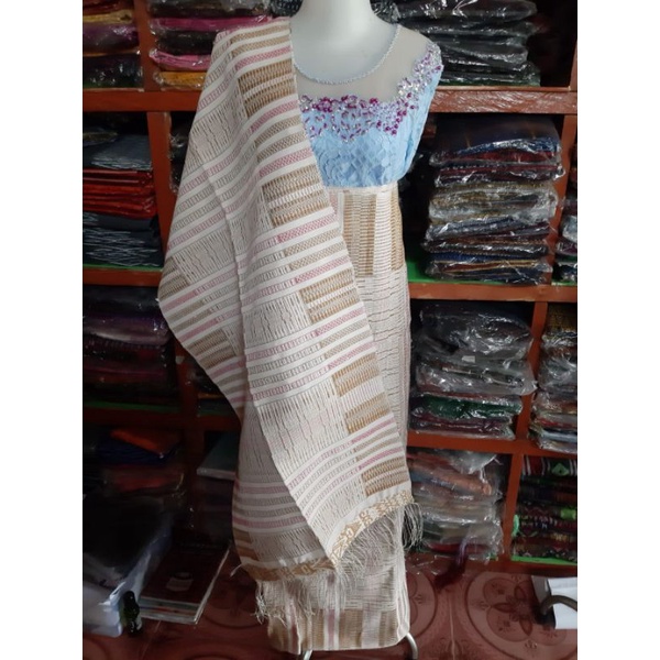 SONGKET PUCCA KLASIK BERKILAT PAKAI BENANG MAMILON MIX BENANG 100 SONGKET TUMTUMAN MANDAR TARUTUNG B