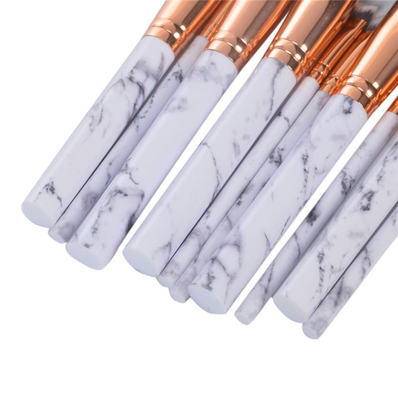 Marble Brush Make Up 10 Set - White