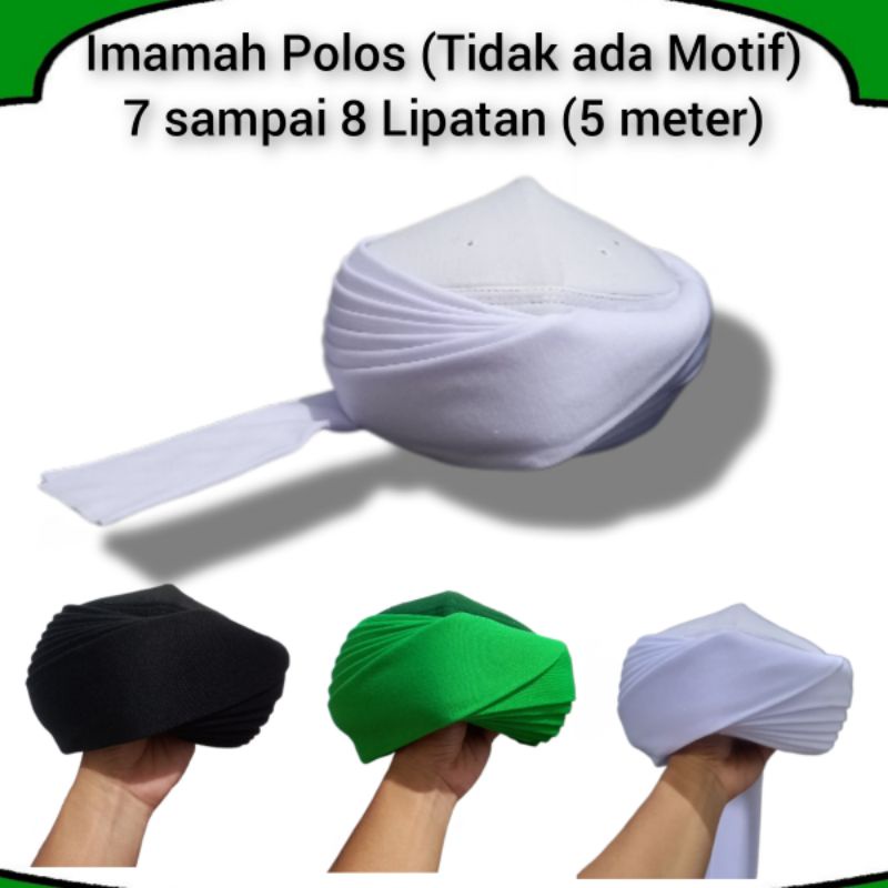 PECI IMAMAH PERMANEN 5 METER POLOS I KOPIAH IMAMAH PERMANEN 5 METER