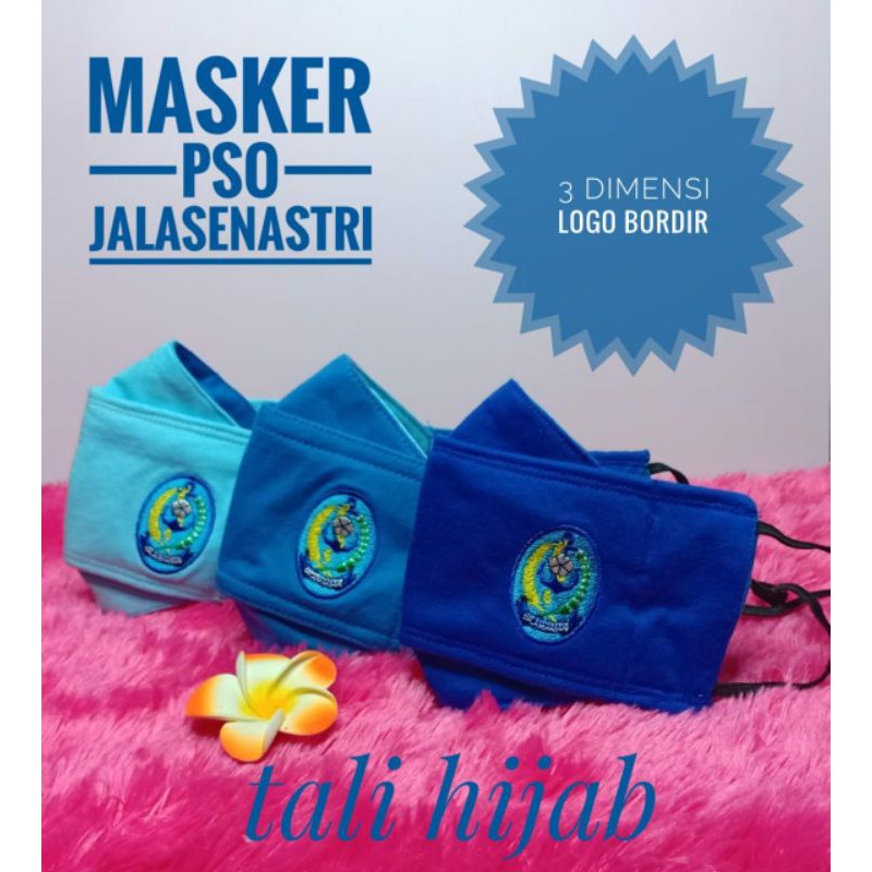 masker Jalasenastri 3Dimensi logo bordir