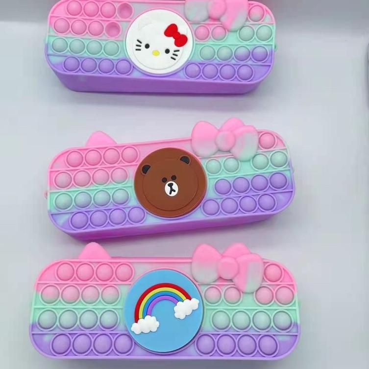 

✴Terlaris✿☈ 7E7KP 【24H SHIP】2IN1 Kotak Pensil Pop It Unicorn (Depan Belakang Bisa Pop It) V92 ✴Murah