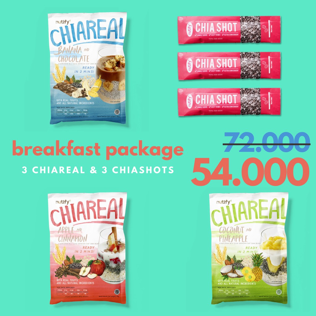 

Nutify Breakfast Package 3 Days with Chiareal + Chiashot