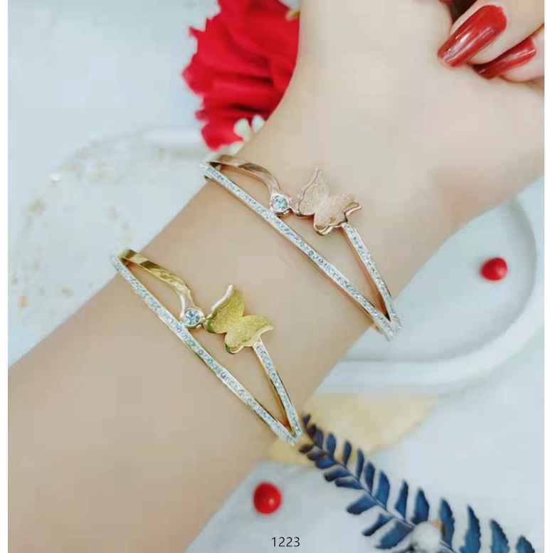 Gelang Titanium Permata Perhiasan Fashion 1222.1223