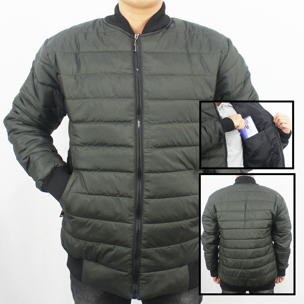 JAKET BOMBER PUFFER TEBAL PRIA - JAKET WINTER - JAKET PARASUT TEBAL - JAKET GUNUNG TEBAL PRIA ARMY