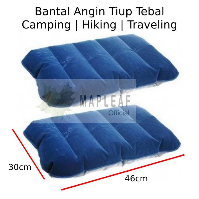 Bantal Angin Tiup Tebal Inflatable Camping Hiking Traveling PVC Pillow
